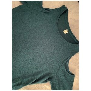 Off the shoulder sleeves dark green top